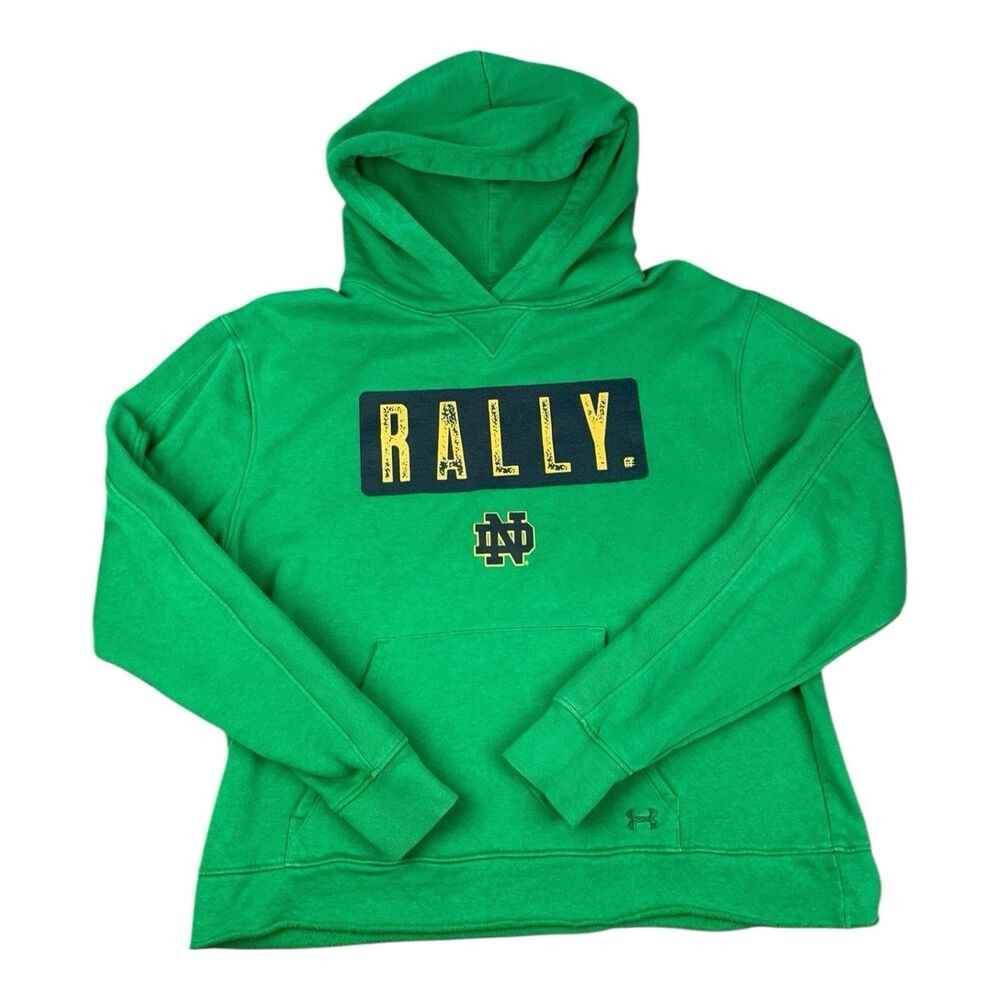 Notre Dame Fighting Irish Green Hoodie Sweatshirt Under Armour RALLY Men Medium